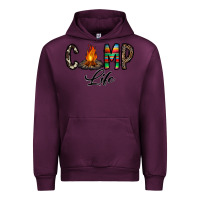 Mauve Wine camp life Urban Hoodie - CowhideDigitalArt