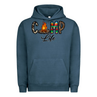 Pigment Midnight Navy camp life Urban Hoodie - CowhideDigitalArt