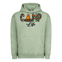 Pigment Oil Green camp life Urban Hoodie - CowhideDigitalArt