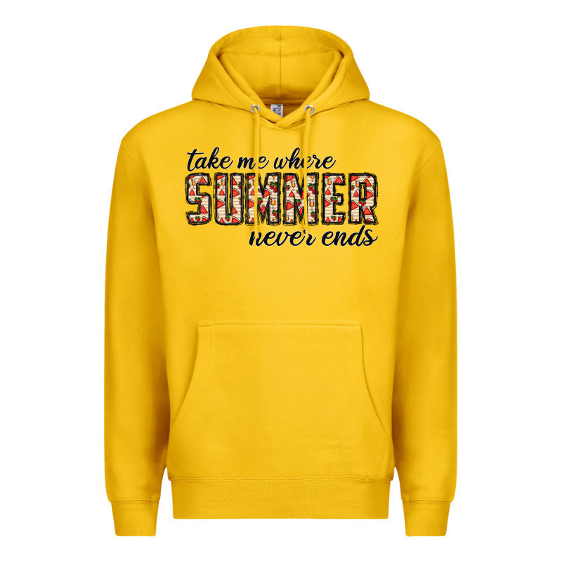 Take Me Where Summer Never Ends Premium Hoodie by CowhideDigitalArt | Teevron