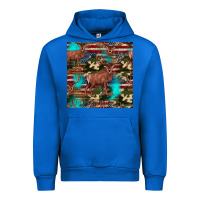 Cobalt hunting deer american flag seamless pattern Urban Hoodie - HRA Design Shop