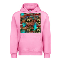 Fuchsia Pink hunting deer american flag seamless pattern Urban Hoodie - HRA Design Shop
