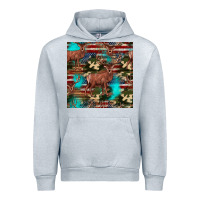Heather Grey hunting deer american flag seamless pattern Urban Hoodie - HRA Design Shop