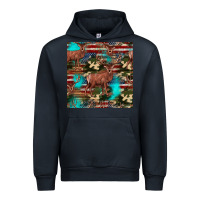 Navy hunting deer american flag seamless pattern Urban Hoodie - HRA Design Shop