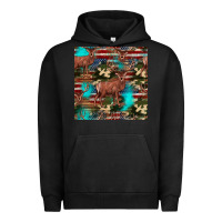 Pigment Black hunting deer american flag seamless pattern Urban Hoodie - HRA Design Shop