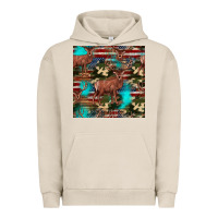 Pigment French Oak hunting deer american flag seamless pattern Urban Hoodie - HRA Design Shop