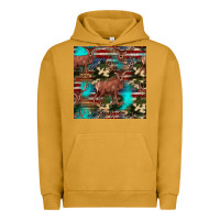 Pigment Peanut Butter hunting deer american flag seamless pattern Urban Hoodie - HRA Design Shop