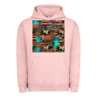 Pigment Salmon hunting deer american flag seamless pattern Urban Hoodie - HRA Design Shop