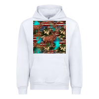 White hunting deer american flag seamless pattern Urban Hoodie - HRA Design Shop