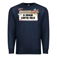 Navy proud ally Premium Sweatshirt - MaliasSmallBusiness