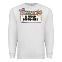 Oatmeal Heather proud ally Premium Sweatshirt - MaliasSmallBusiness