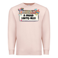 Pale Pink proud ally Premium Sweatshirt - MaliasSmallBusiness