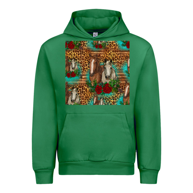 Horses With Roses Seamless Pattern Urban Hoodie by HRA Design Shop | Teevron