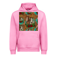 Fuchsia Pink horses with roses seamless pattern Urban Hoodie - HRA Design Shop