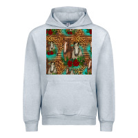 Heather Grey horses with roses seamless pattern Urban Hoodie - HRA Design Shop