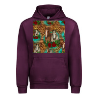 Mauve Wine horses with roses seamless pattern Urban Hoodie - HRA Design Shop