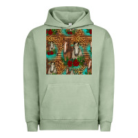 Pigment Oil Green horses with roses seamless pattern Urban Hoodie - HRA Design Shop