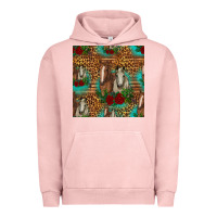 Pigment Salmon horses with roses seamless pattern Urban Hoodie - HRA Design Shop