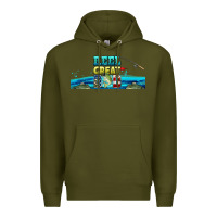 Army Green reel great dad  libbey glass Premium Hoodie - HRA Design Shop