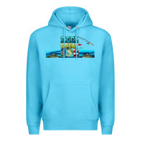 Ocean Blue reel great dad  libbey glass Premium Hoodie - HRA Design Shop
