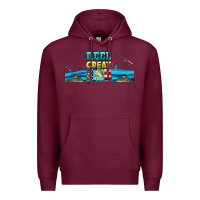Burgundy reel great dad  libbey glass Premium Hoodie - HRA Design Shop