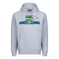 Heather Grey reel great dad  libbey glass Premium Hoodie - HRA Design Shop