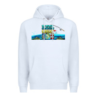 White reel great dad  libbey glass Premium Hoodie - HRA Design Shop