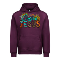 Mauve Wine give me coffee jesus Urban Hoodie - RacoonDesign