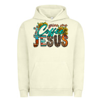Pigment Pistachio give me coffee jesus Urban Hoodie - RacoonDesign