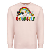 Pale Pink bee yourself Premium Sweatshirt - MaliasSmallBusiness