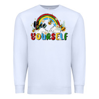 White bee yourself Premium Sweatshirt - MaliasSmallBusiness