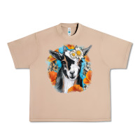 Burro Daisy Goat With Background Urban Heavy Tee - RanaPortraitStore