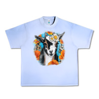 Grape Ice Daisy Goat With Background Urban Heavy Tee - RanaPortraitStore