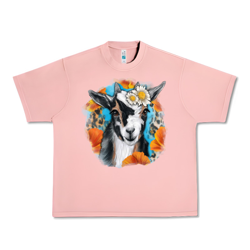 Daisy Goat With Background Urban Heavy Tee by RanaPortraitStore | Teevron