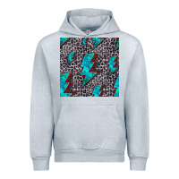 Heather Grey turquoise lightning bolt seamless pattern Urban Hoodie - HRA Design Shop