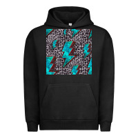 Pigment Black turquoise lightning bolt seamless pattern Urban Hoodie - HRA Design Shop