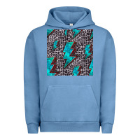 Pigment Pebble Blue turquoise lightning bolt seamless pattern Urban Hoodie - HRA Design Shop