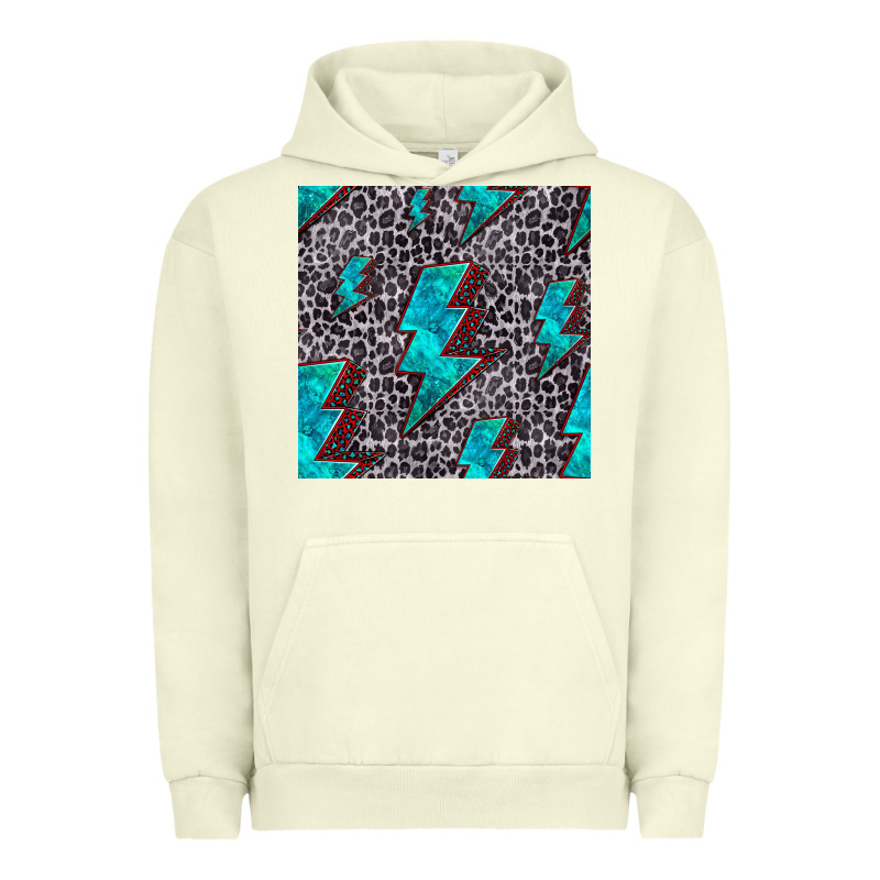 Turquoise Lightning Bolt Seamless Pattern Urban Hoodie by HRA Design Shop | Teevron