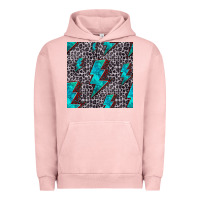 Pigment Salmon turquoise lightning bolt seamless pattern Urban Hoodie - HRA Design Shop