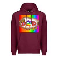 Burgundy lgbtq dad and paw Premium Hoodie - HRA Design Shop