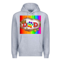 Heather Grey lgbtq dad and paw Premium Hoodie - HRA Design Shop