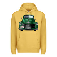 Antique Gold western green truck front view Premium Hoodie - FaDigitalArtStudio