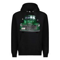 Black western green truck front view Premium Hoodie - FaDigitalArtStudio