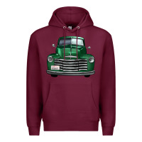 Burgundy western green truck front view Premium Hoodie - FaDigitalArtStudio