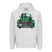 Dove Grey western green truck front view Premium Hoodie - FaDigitalArtStudio