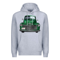 Heather Grey western green truck front view Premium Hoodie - FaDigitalArtStudio