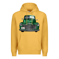 Mustard western green truck front view Premium Hoodie - FaDigitalArtStudio