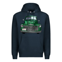 Navy western green truck front view Premium Hoodie - FaDigitalArtStudio