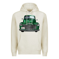 Oatmeal Heather western green truck front view Premium Hoodie - FaDigitalArtStudio