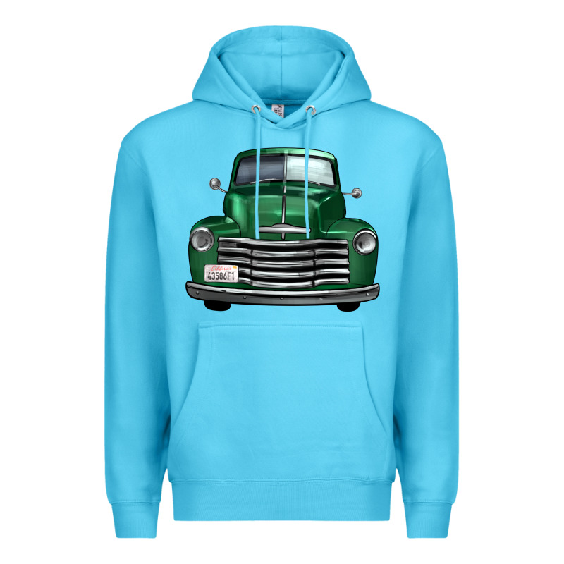Western Green Truck Front View Premium Hoodie by FaDigitalArtStudio | Teevron
